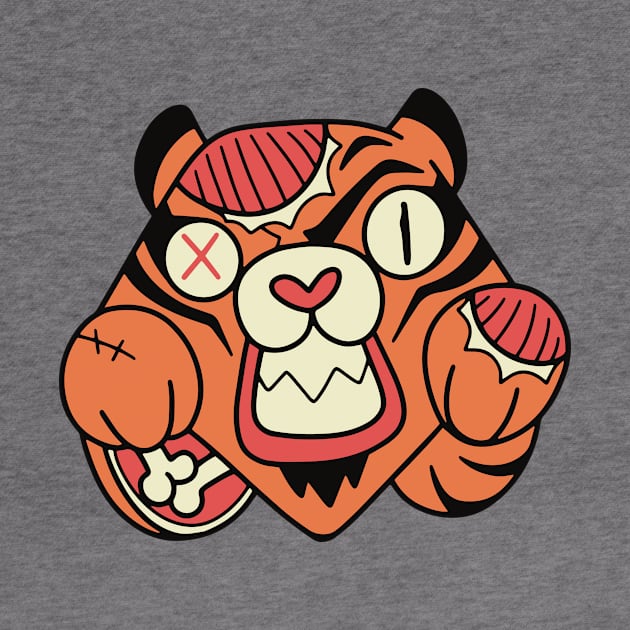 Cute Zombie Tiger // Funny Halloween Animals by SLAG_Creative